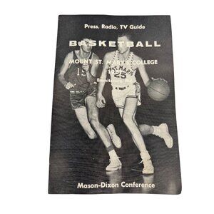 1960-61 Mount St. Mary's Basketball Guide Schedule Phelan Mountaineers Vintage